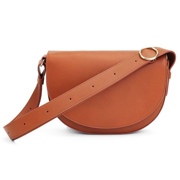Cuyana Handbags - Cuyana Half Moon Shoulder Bag in Caramel